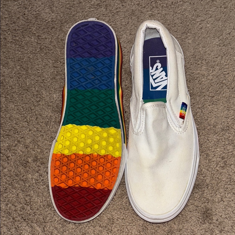Vans LGBTQ+ Pride Slip-On Shoes with Rainbow Soles